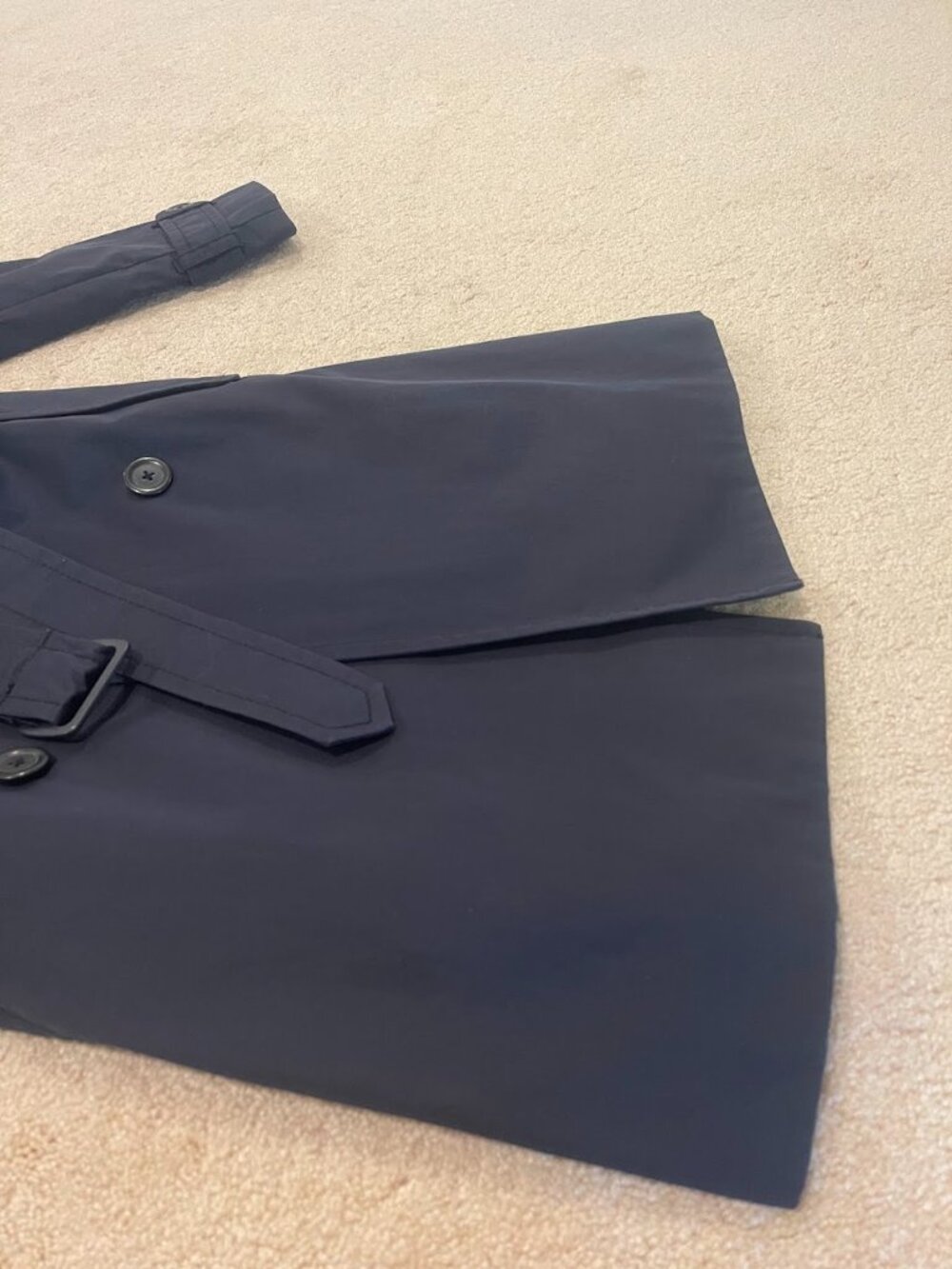 Banana Republic Trench Coat Navy XS. 100% cotton double breasted belted - Picture 9 of 10